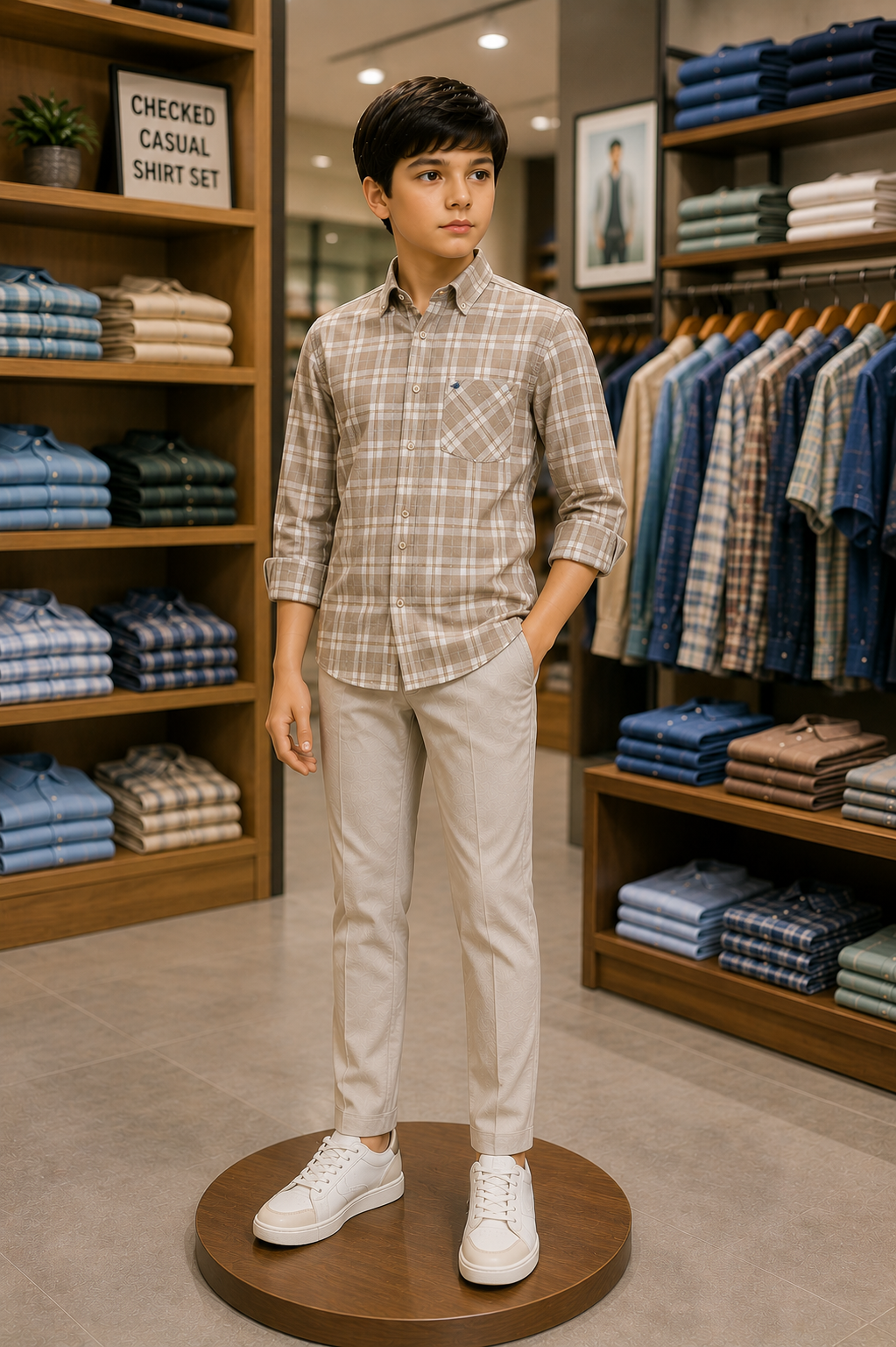 Checked Casual Shirt Set