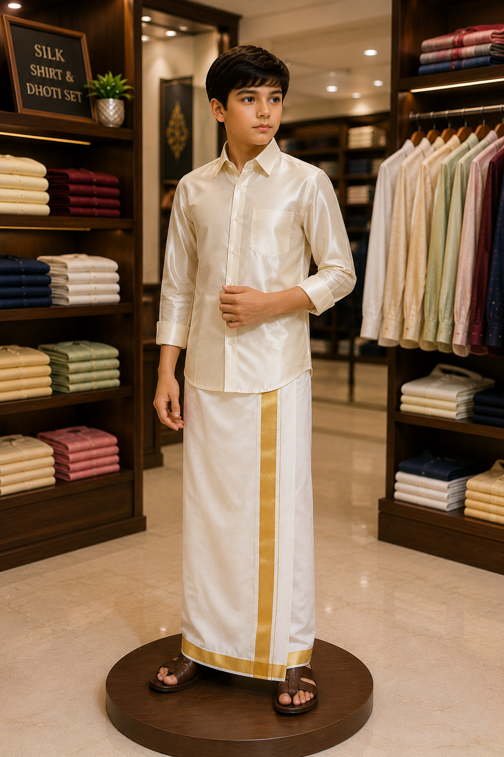 Silk Shirt and Dhoti Set