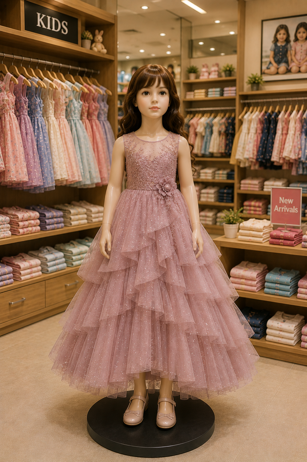 Layered Net Gown