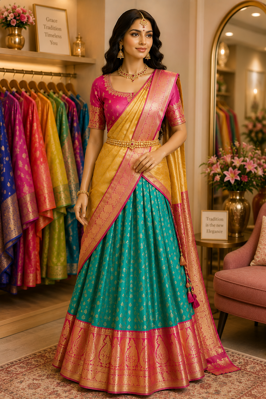 Silk Half Saree Set