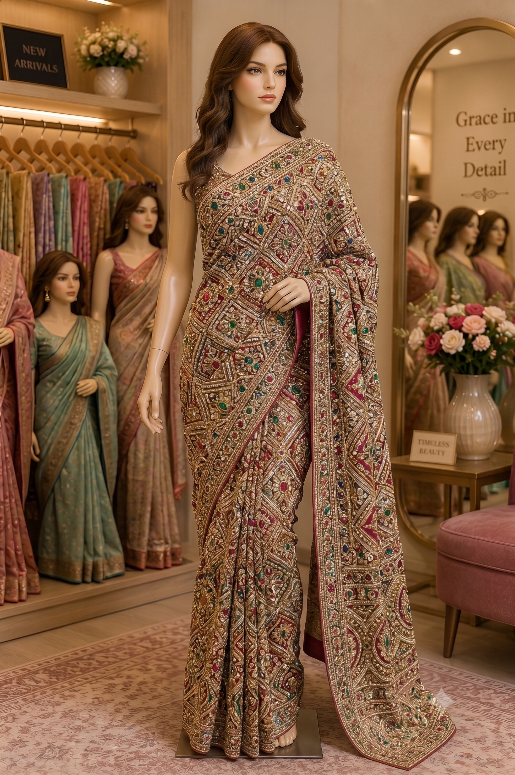 Stonework Saree